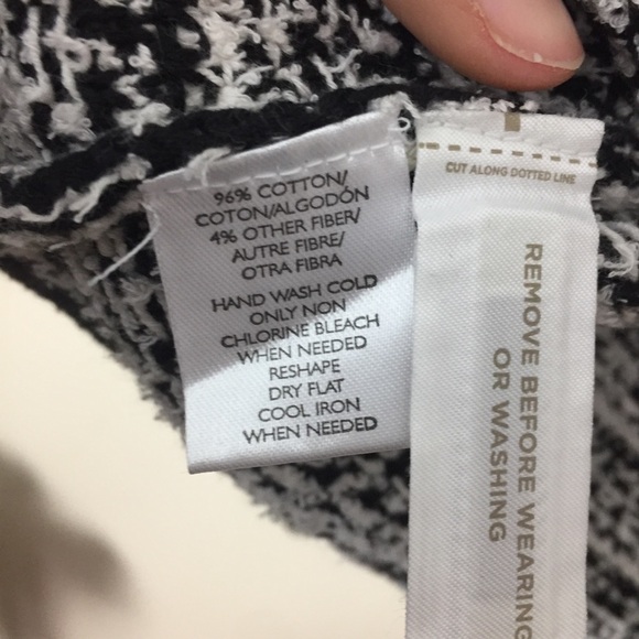 [LOFT] Large Black & White Stripe Asymmetrical Jacket - Picture 7 of 10